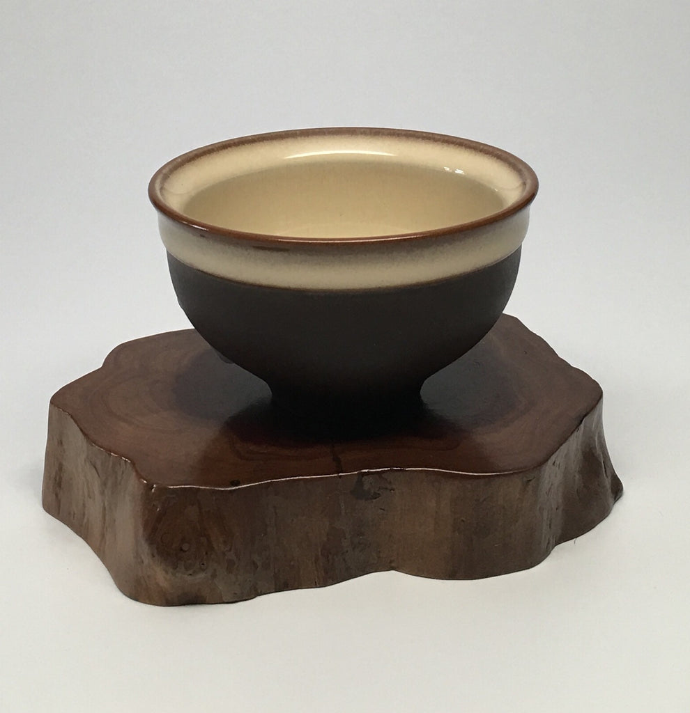 Brown Tea Cup w/ yellow, green or blue accent color